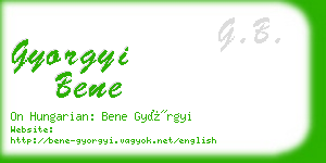 gyorgyi bene business card